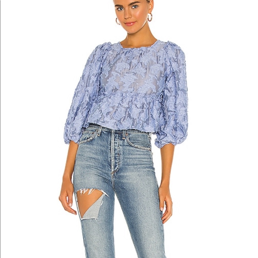 Free People Callie Top - Blue Sz XS